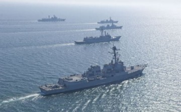 Multinational warships during Aman-13.             