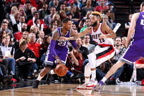 PORTLAND, OR - DECEMBER 28: Ben McLemore #23 of the Sacramento Kings handles the ball during the game against the Portland Trail Blazers on December 28, 2016 at the Moda Center in Portland, Oregon. 