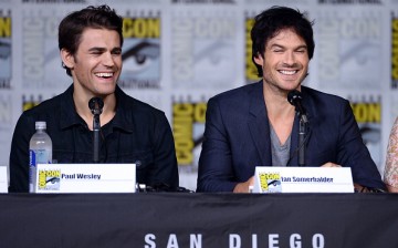 Actors Paul Wesley and Ian Somerhalder attend the 'The Vampire Diaries' panel during Comic-Con International 2016 at San Diego Convention Center on July 23, 2016 in San Diego, California.