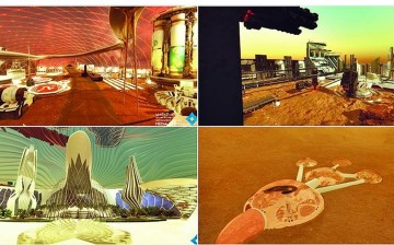 Concept drawings for the UAE's City on Mars 2117.                   