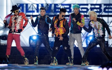 BIGBANG perform on the stage during a concert at the K-Collection In Seoul on March 11, 2012 in Seoul, South Korea.