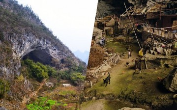 With the construction of a cable car, the outside world is so much closer to the residents of Zhongdong Cave.