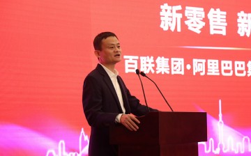 Alibaba Founder and Executive Chairman Jack Ma speaks during a press conference.