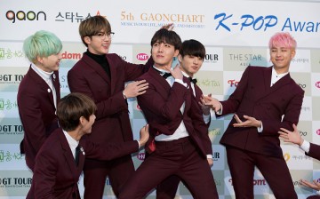 Boy band BTS attends the 5th Gaon Chart K-Pop Awards on February 17, 2016 in Seoul, South Korea.