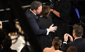 Ben Affleck kisses Casey Affleck during the 89th Annual Academy Awards at Hollywood & Highland Center on February 26, 2017 in Hollywood, California. 