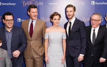 Josh Gad, Luke Evans, Emma Watson, Dan Stevens and Bill Condon attend the UK Launch Event of 'Beauty And The Beast' at Odeon Leicester Square on February 23, 2017 in London, England. 