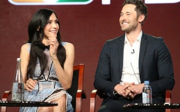 'The Blacklist: Redemption' stars Famke Janssen and Ryan Eggold speak onstage during the NBCUniversal portion of the 2017 Winter Television Critics Association Press Tour in Pasadena, California.