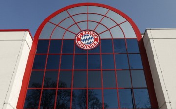 The emblem of Bayern Munich at its headquarters.