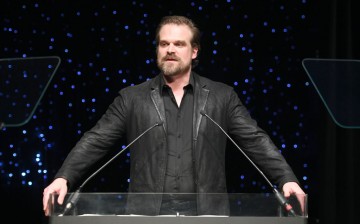  David Harbour speaks onstage during 69th Writers Guild Awards New York Ceremony at Edison Ballroom.
