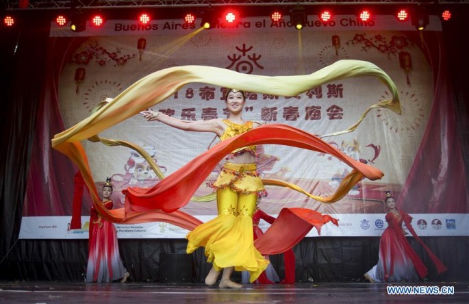 Artists from Hangzhou perform during the celebration of the Chinese Lunar New Year