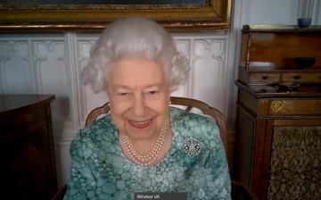 Britain's Queen Elizabeth II attends a virtual science showcase to mark British Science Week in this screenshot provided 