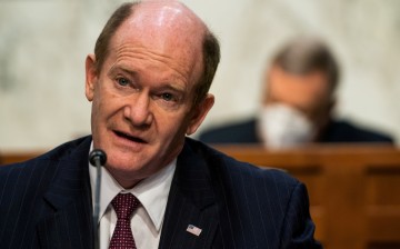 Senator Chris Coons (D-DE) during Attorney General nominee Merrick Garland's confirmation hearing before the Senate Judiciary Committee, Washington