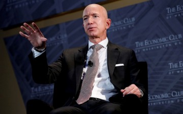 Jeff Bezos, president and CEO of Amazon and owner of The Washington Post, speaks at the Economic Club of Washington DC's 