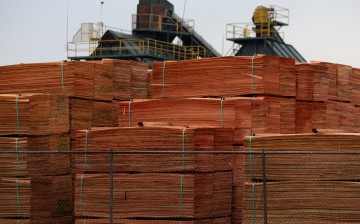 Lumber is stored at one of the Freres Lumber facilities in Lyons, Oregon, U.S.