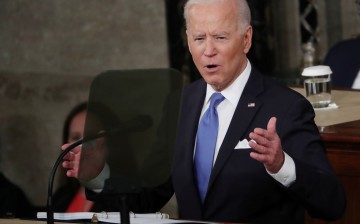 U.S. President Joe Biden delivers his first address to a joint session of Congress in the House chamber of the U.S. Capitol in Washington, U.S