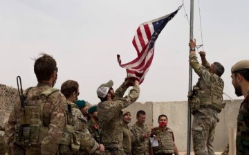 Handover ceremony at Camp Anthonic, from U.S. Army, to Afghan Defense Forces in Helmand province, Afghanistan