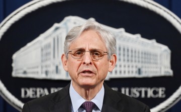 U.S. Attorney General Merrick Garland delivers a statement at the Department of Justice in Washington, U.S