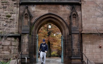 A student walks on the campus of Yale University in New Haven, Connecticut November 12, 2015. More than 1,000 students,