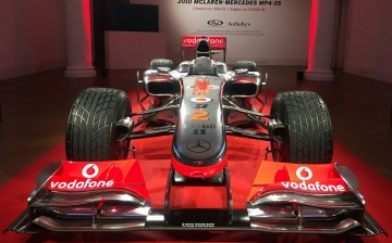 Race-winning McLaren MP4-25 Formula One car driven by seven-time world champion Lewis Hamilton in 2010 goes on show ahead of an auction 