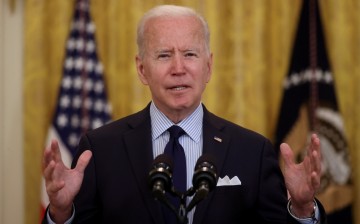 U.S. President Joe Biden delivers remarks on the April jobs report from the East Room of the White House in Washington, U.S