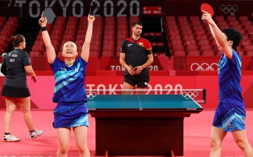 Olympics - Table Tennis - Tears of joy for Japanese duo, nap time for Chinese