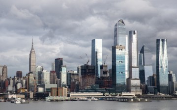 A view of the New York City skyline of Manhattan and the Hudson River during the outbreak of the coronavirus disease (COVID-19) in New York City,