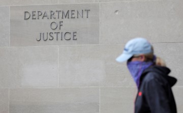 Signage is seen at the headquarters of the United States Department of Justice (DOJ) in Washington, D.C., U.S.