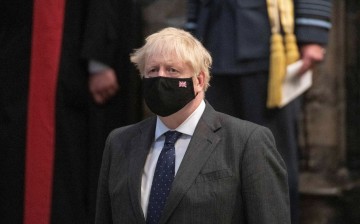 Britain's Prime Minister Boris Johnson attends a service to mark the 81st anniversary of the Battle of Britain, at Westminster Abbey in London, Britain