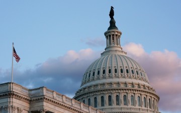 The U.S. Capitol building on Capitol Hill, seen during sunset in Washington, U.S.,