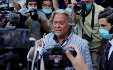 Former White House Chief Strategist Steve Bannon exits the Manhattan Federal Court, following his arraignment hearing for conspiracy to commit wire fraud and conspiracy to commit money laundering, in the Manhattan borough of New York City, New York, U.S. 