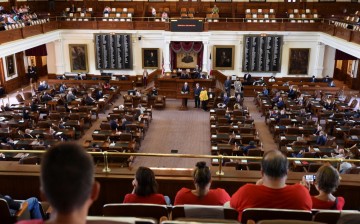 Attendees look on as the Texas House of Representatives convenes a third special legislative session for controversial legislative items at the State Capitol in Austin, Texas, U.S.