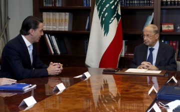 Lebanon's President Michel Aoun meets with U.S. Special Envoy for Energy Affairs Amos Hochstein at the presidential palace in Baabda, Lebanon