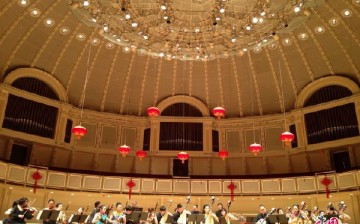 The National Chinese Traditional Orchestra perform Chinese folk music at the Chicago Symphony Center.