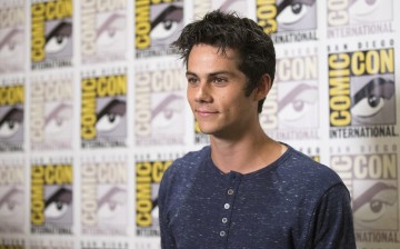 Cast member Dylan O'Brien poses at a press line for 