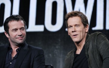 Actors James Purefoy (L) and Kevin Bacon from 