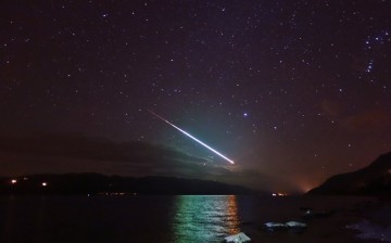 This photo was taken on Sunday, March 15 during a meteor shower in Loch Ness, Scotland.