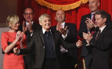 Ellen DeGeneres (C)  at the Mark Twain Prize ceremony in Washington, October 22, 2012