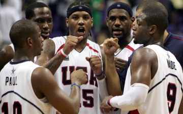 USA Team's Guards Chris Paul (10) and Dwyane Wade (9)