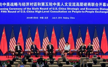 Chinese and U.S. officials at the Sixth Round of U.S.-China Strategic and Economic Dialogue at Diaoyutai State Guesthouse in Beijing in July last year. 