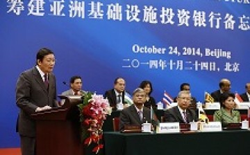 Finance Minister Lou Jiwei at the signing ceremony of the Asian Infrastructure Investment Bank at the Great Hall of the People in Beijing last year.