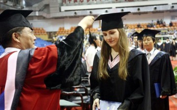 A foreign student graduating from one of China's universities.