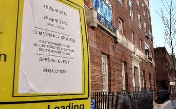 Parking Restriction Posted Outside St Mary's Hospital, London