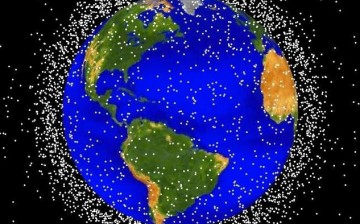 Space debris map from NASA shows the locations of some of the junk orbiting the Earth