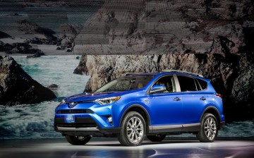 The new Toyota Rav4 Hybrid is unveiled at the 2015 New York International Auto Show on April 2. 