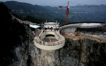 A view of the bridge, which is part of the second phase of construction of the Longgang scenic area. 