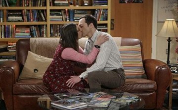 Mayim Bialik and Jim Parsons as Amy and Sheldon