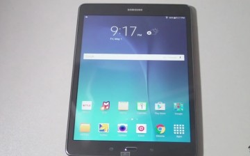 The homescreen of Samsung Galaxy Tab A showcases the various shortcut icons and the time on the device.