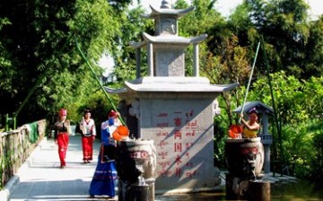 Two water wells shared by border villages of China and Myanmar.