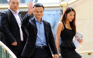 Alibaba's founder and chairman Jack Ma in Singapore during an IPO roadshow.