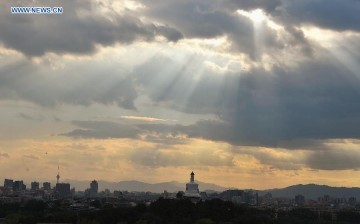 Scenery of sunset in Beijing